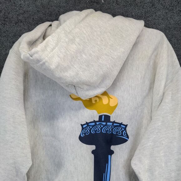 Champion Reverse Weave Men's Pullover Hoodie Gray Medium Libertas Big Logo - Picture 9 of 16